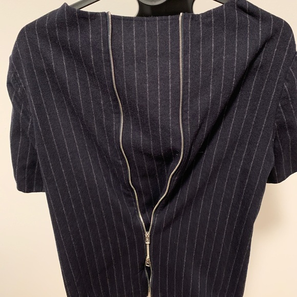 Everlane Pinstripe Navy Wool Top - Picture 4 of 5